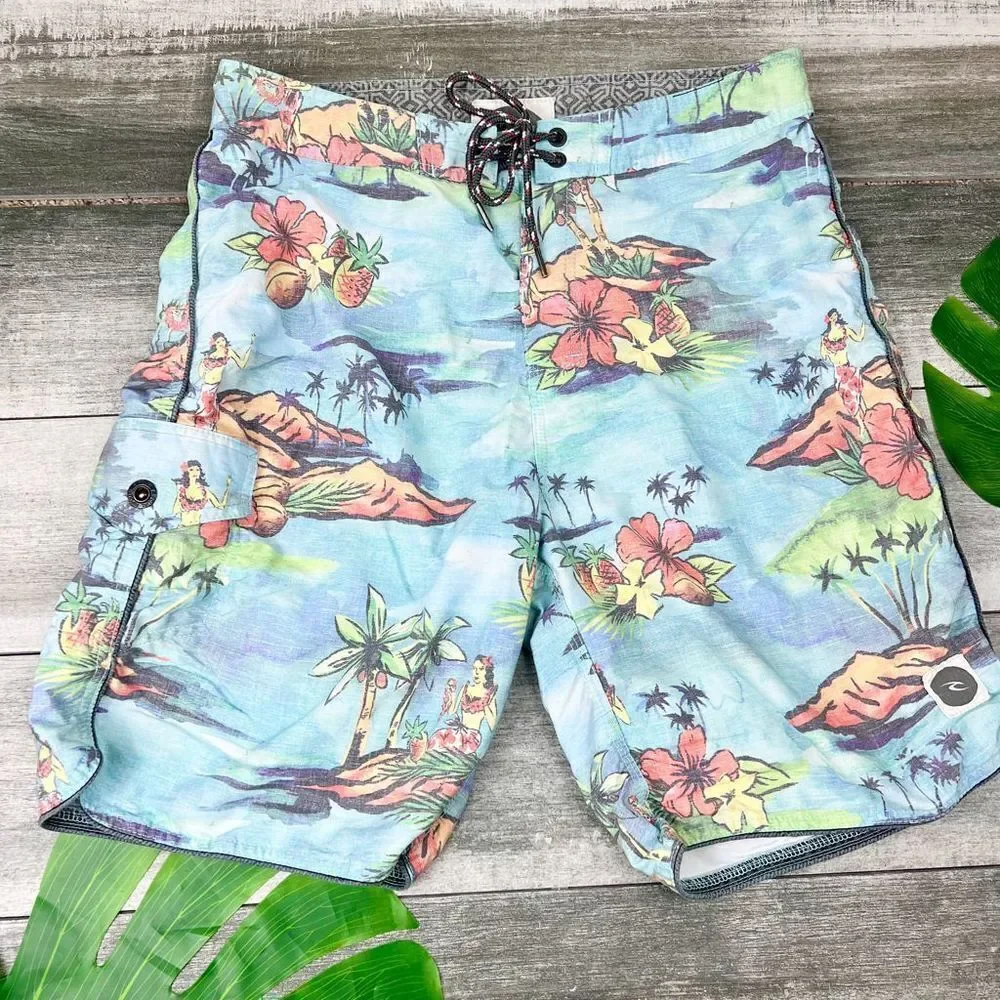 Rip Curl Surf Tropical Board Shorts Swim Trunks Men’s‎ Size S